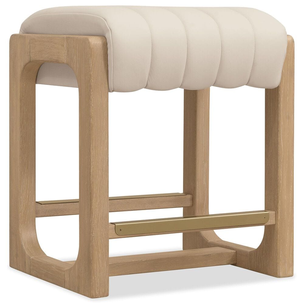 Hooker Furniture Banyon Bay Counter Stool in White Oak and Brushed Brass, , large