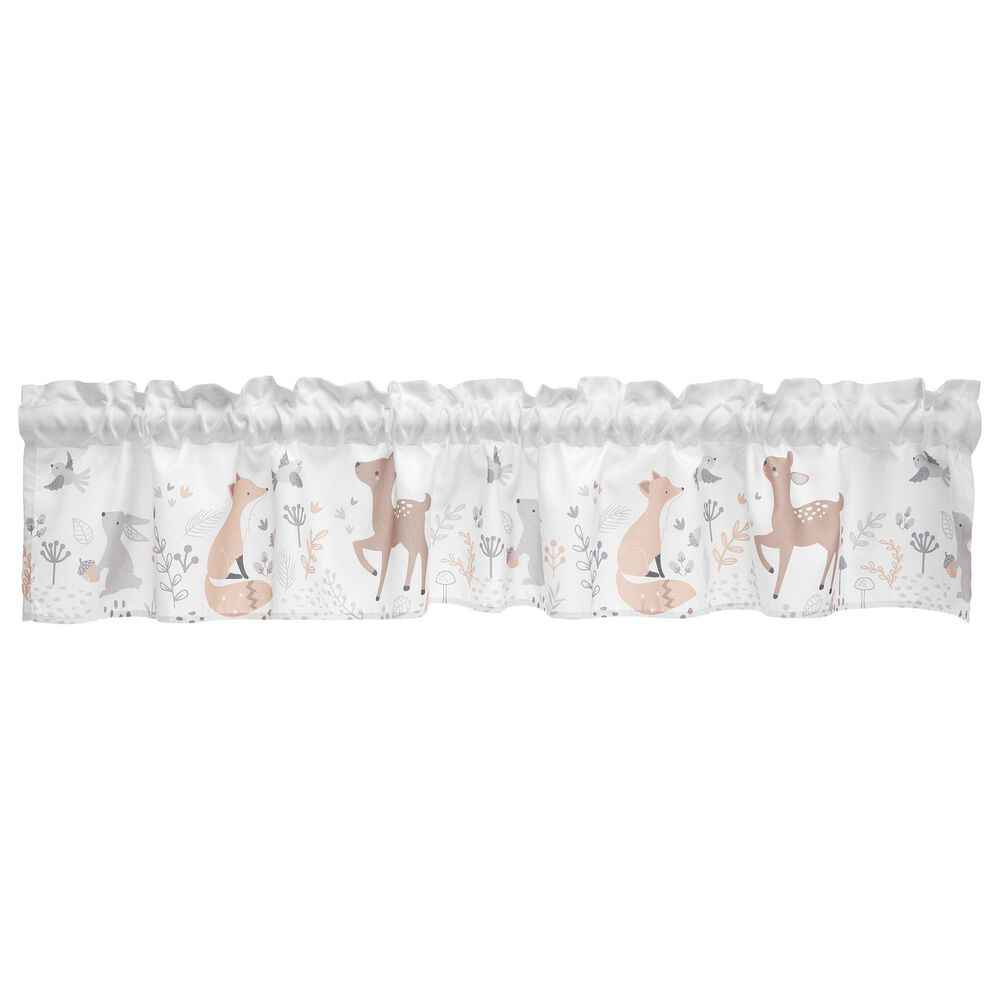 Lambs and Ivy Deer Park Window Valance in Brown, White and Grey, , large
