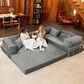 Jaxx Unsofa 2-Piece Modular Right Facing L-Shaped Sectional in Elephant Dark Grey, , large
