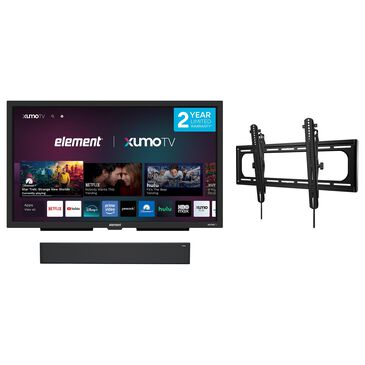 Element 55" 4K UHD Partial Sun Outdoor Xumo - Smart TV with 2.0 Outdoor Soundbar and Outdoor Tilt Mount in Black, , large