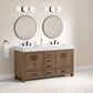 37B Alanya 60" Double Bathroom Vanity in Walnut Drift with White Composite Stone Top, , large