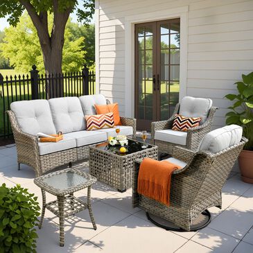 HOMLUX 5-Piece Outdoor Furniture Set in Gray, , large