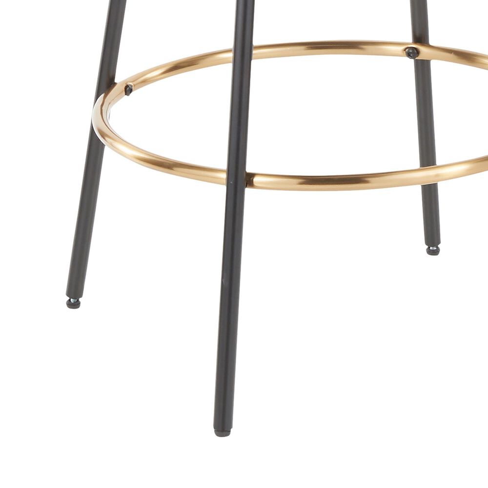 Lumisource Claire Swivel Counter Stool with Cream Cushion in Gold and Black &#40;Set of 2&#41;, , large