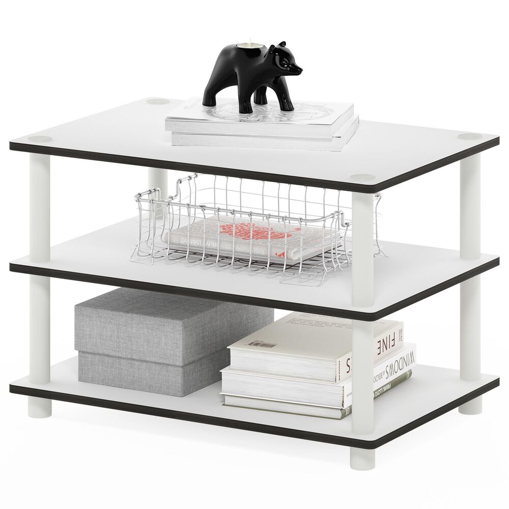 HOMLUX 3-Tier Turn-N-Tube Coffee Table in White, , large