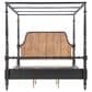 Legacy Classic Vintage Market 3-Piece Queen Post Canopy Bedroom Set in Barnwood Oak and Kettle Black, , large