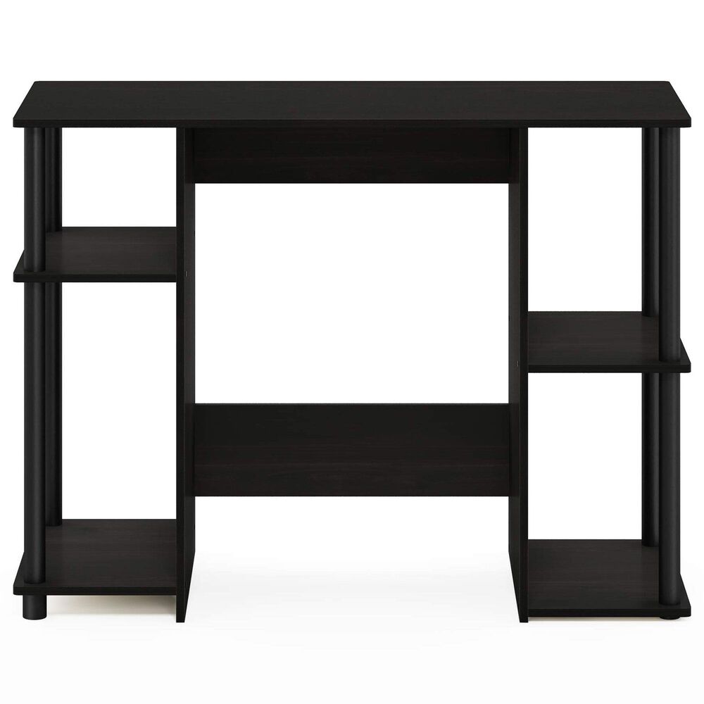 HOMLUX 38" Computer Desk with Dual Open Side Shelves in Espresso and Black, , large