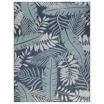Nourison Garden Oasis GOA02 Navy 8" x 10" Indoor/Outdoor Area Rug, , large