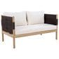 HOMLUX Outdoor Stationary Loveseat with Black Rope in Cream, , large