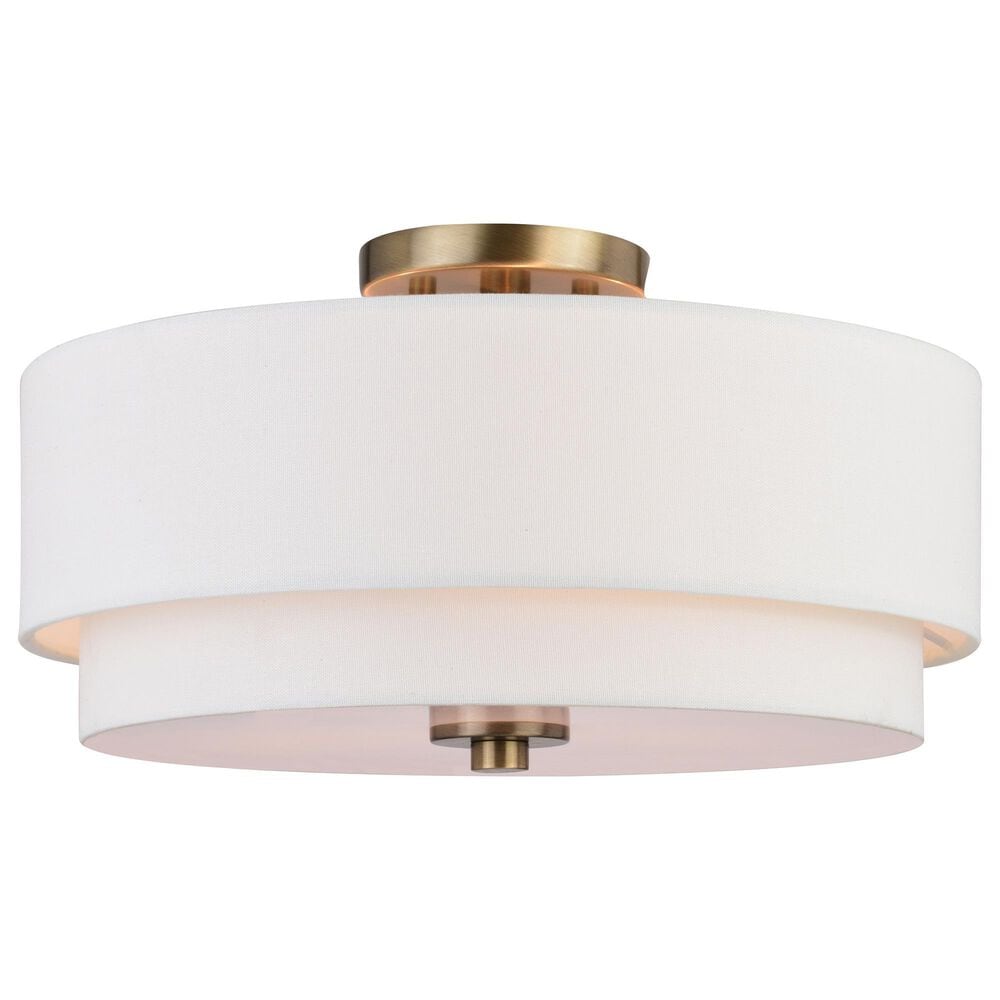 Vaxcel Burnaby 3-Light Semi-Flush Mount in Matte Brass, , large