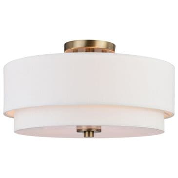 Vaxcel Burnaby 3-Light Semi-Flush Mount in Matte Brass, , large
