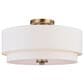 Vaxcel Burnaby 3-Light Semi-Flush Mount in Matte Brass, , large