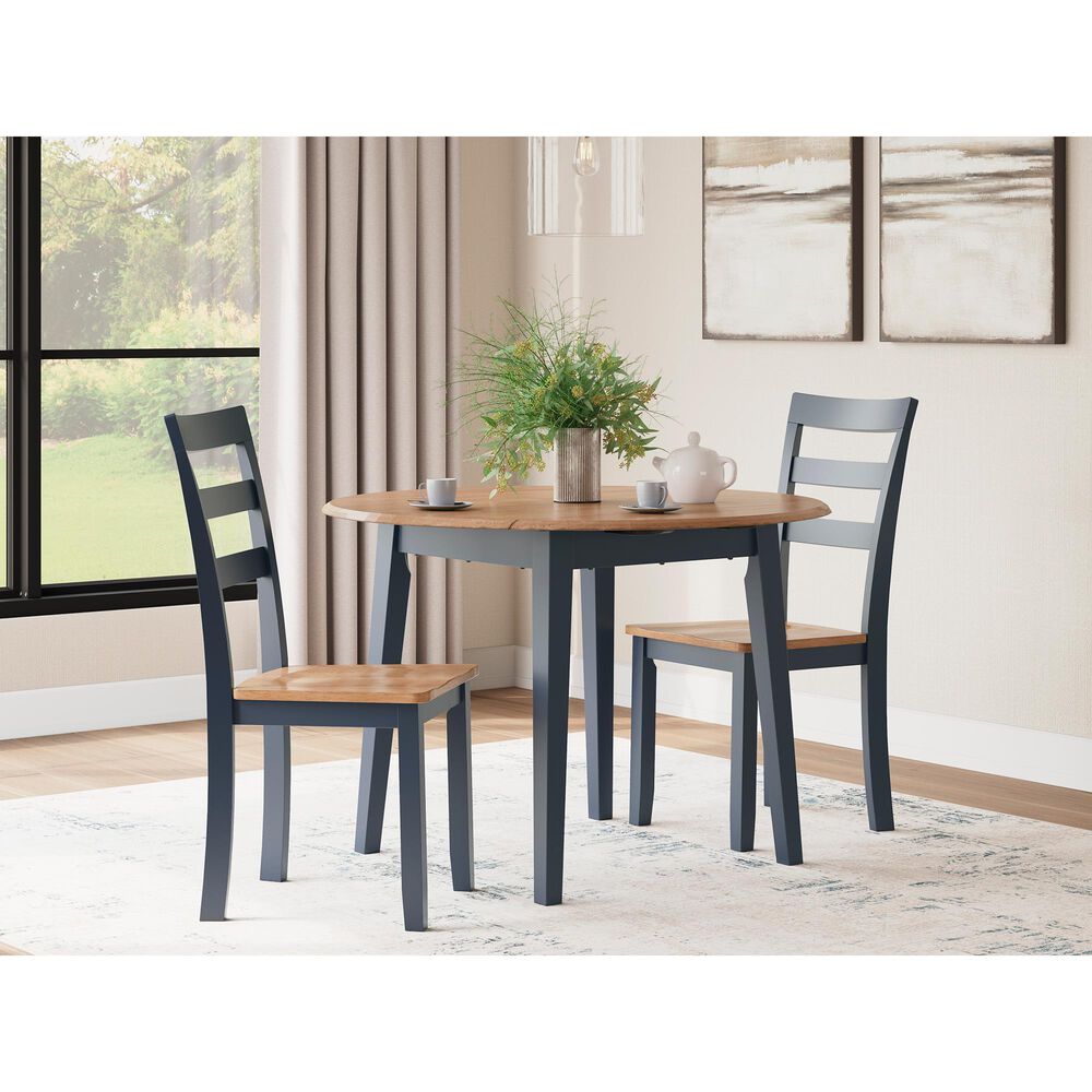 Ashley Gesthaven Side Chair in Light Natural and Dark Slate Blue, , large