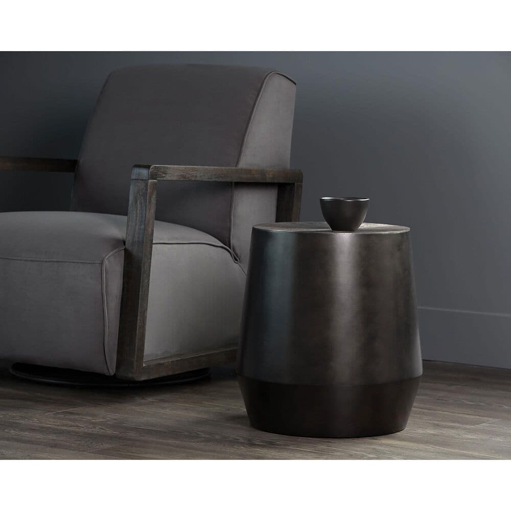 Sunpan Trading &amp; Importing Creed Side Table in Bronze Gunmetal, , large