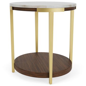 Riverside Furniture Emery Oval End Table in Smoked Cherry and Bronze, , large