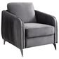 HOMLUX Vertical Quilted Accent Arm Chair in Gray, , large