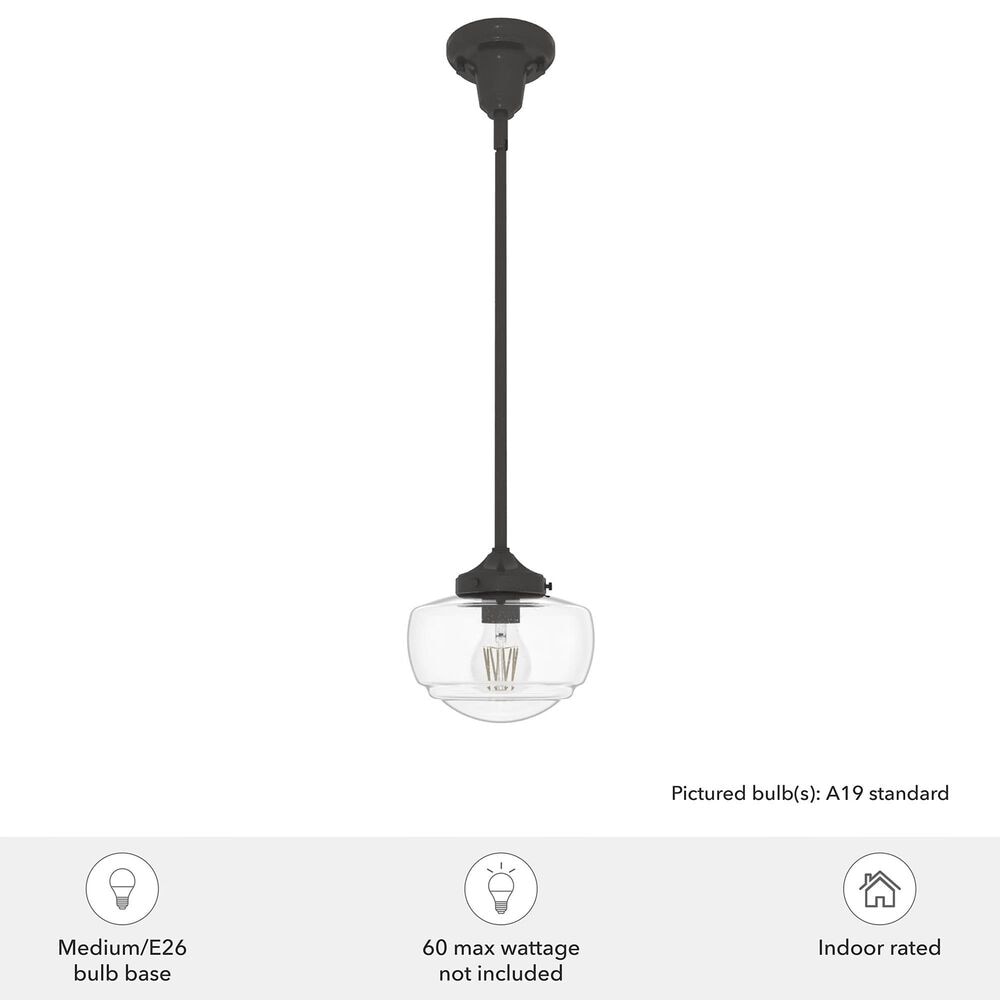 Hunter Saddle Creek 1-Light Mini Pendant with Clear Seeded Glass in Noble Bronze, , large