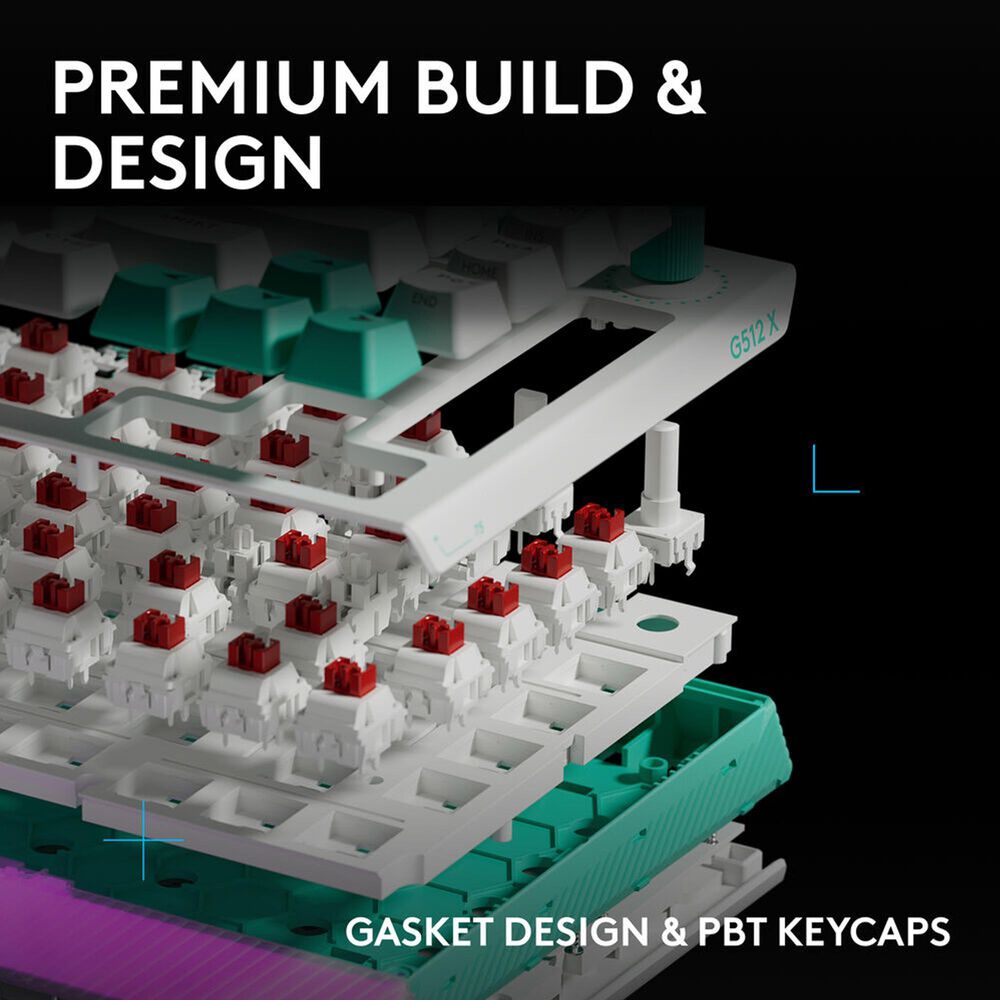 Logitech G512 X 75 Dual Swap Mechanical Gaming Keyboard with Linear Switches in White, , large