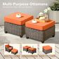 HOMLUX 7-Piece Patio Conversation Set with Two Ottomans in Orange Red, , large