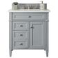 James Martin Vanities Brittany 30" Single Bathroom Vanity in Urban Gray with 3 cm Arctic Fall Solid Surface Top and Rectangle Sink, , large