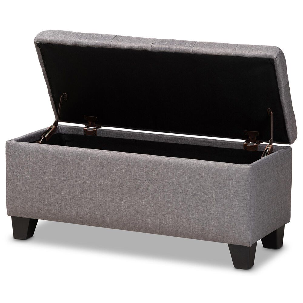 Baxton Studio Fera Storage Ottoman in Gray, , large