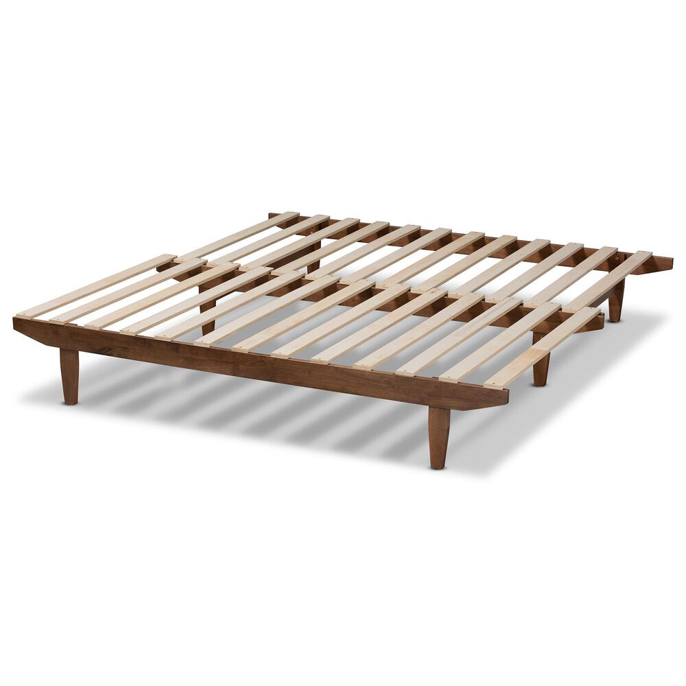 Baxton Studio Hiro Expendable Twin to King Bed Frame in Walnut Brown, , large