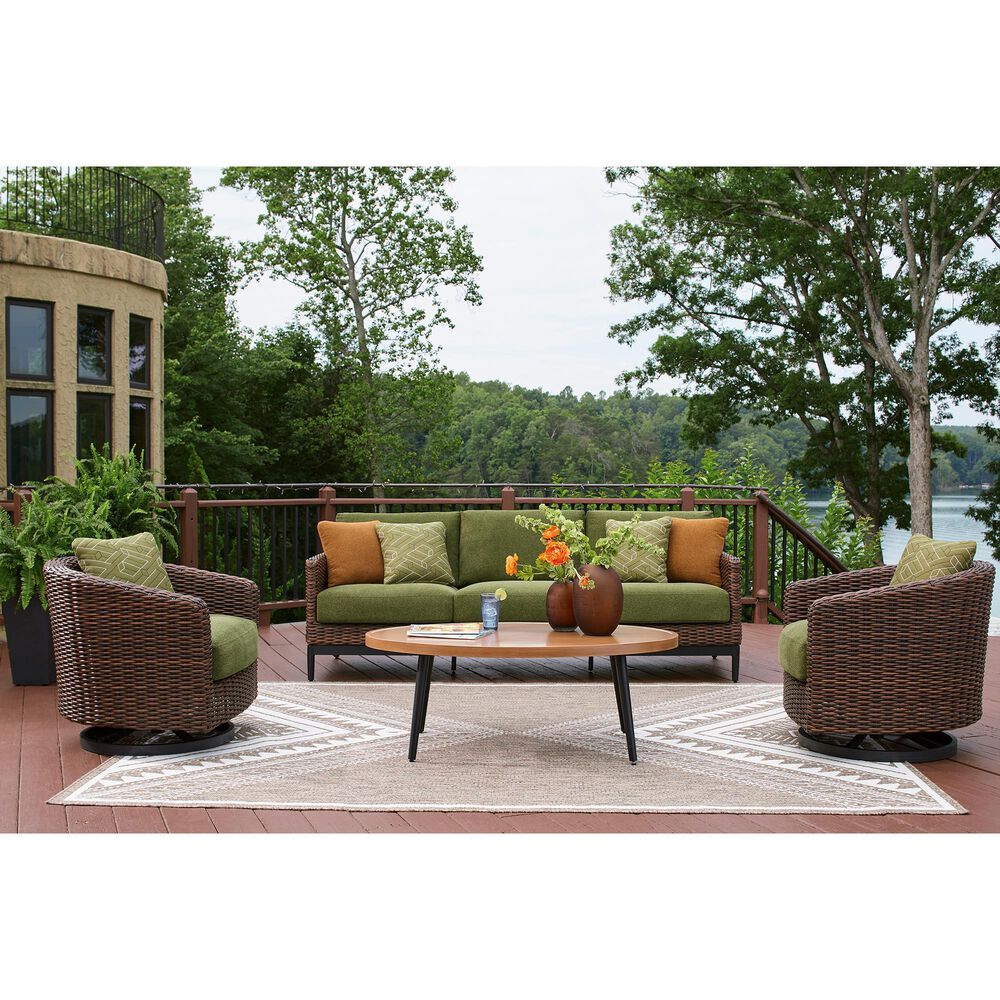 Ashley Horizon Hall Swivel Lounge Chair in Green, , large