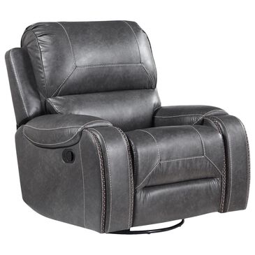 Steve Silver Keily Manual Swivel Glider Recliner in Dove Grey, , large