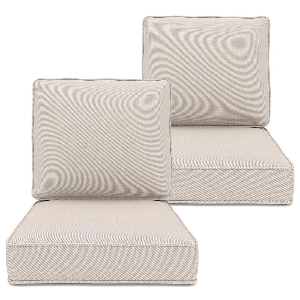 Sunwell Garden 4" Thick Outdoor Cushion Set in Beige  (Set of 2), , large