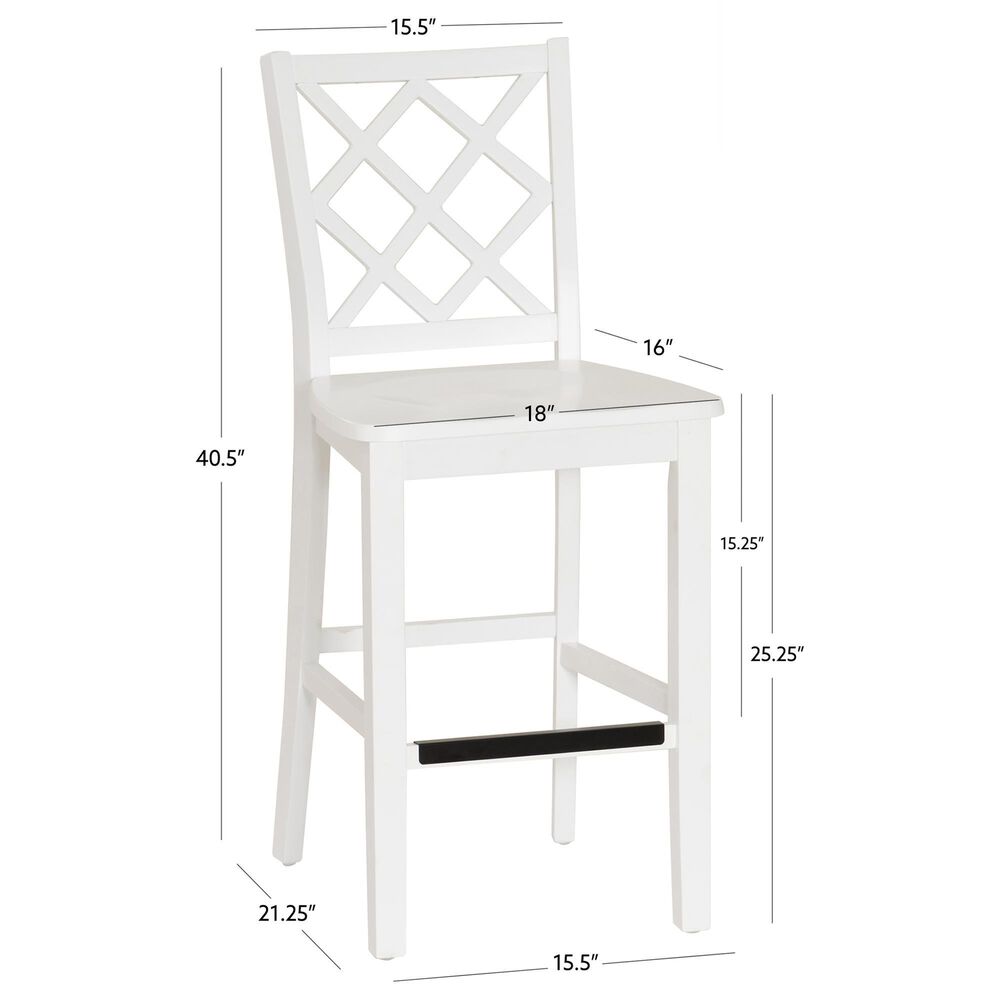 Linon Home Decor Mayfair Counter Stool in White, , large