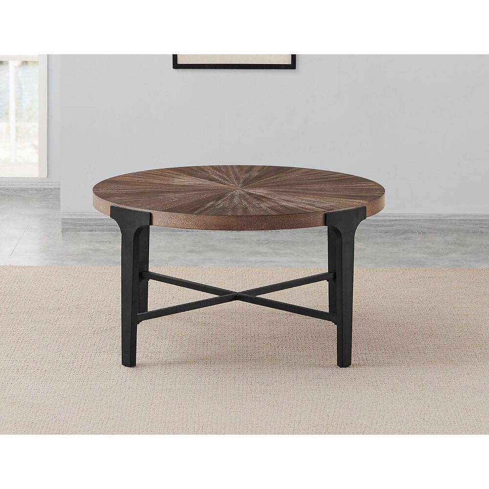 Steve Silver Chevron Coffee Table in Cinnamon and Black, , large