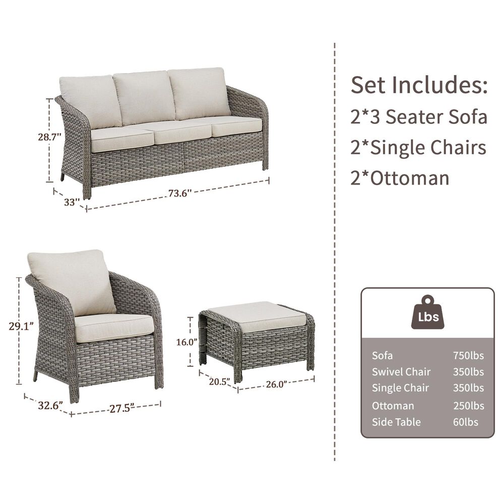 Sunwell Garden 5-Piece Patio Conversational Set in Beige, , large