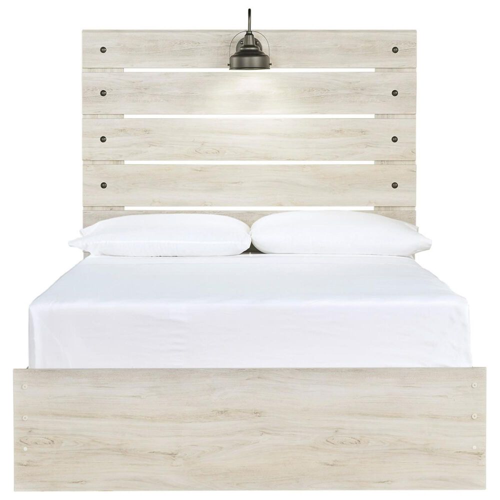 Ashley Cambeck Full Panel Bed in Whitewash with Lighting, , large