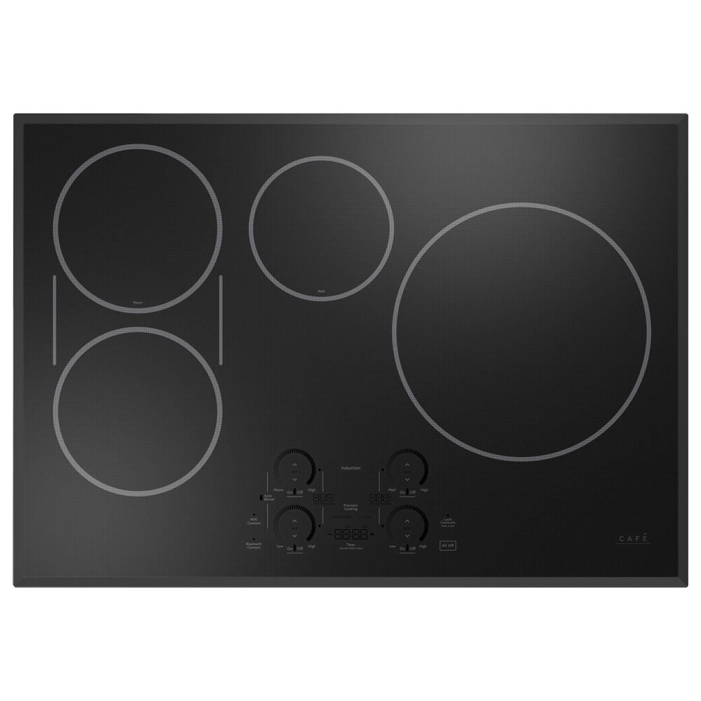 Cafe 2-Piece Kitchen Package with Matte White 30" Smart Built-In Convection Double Wall Oven and Black 30" Touch Control Induction Cooktop, , large