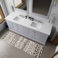 Lexora Home Dukes 84" Double Bathroom Vanity in Dark grey with 2 cm White Quartz Top and Rectangular Sinks, , large