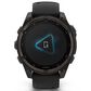 Garmin Fenix 8 Sapphire AMOLED Smartwatch 43mm Carbon Gray DLC Titanium Case with Black and Pebble Gray Silicone Band, , large