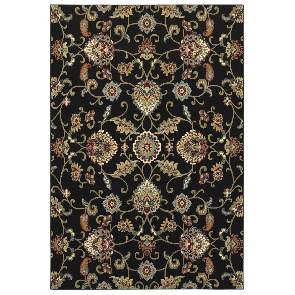 Oriental Weavers Kashan 9946K 9"10" x 12"10" Black Area Rug, , large