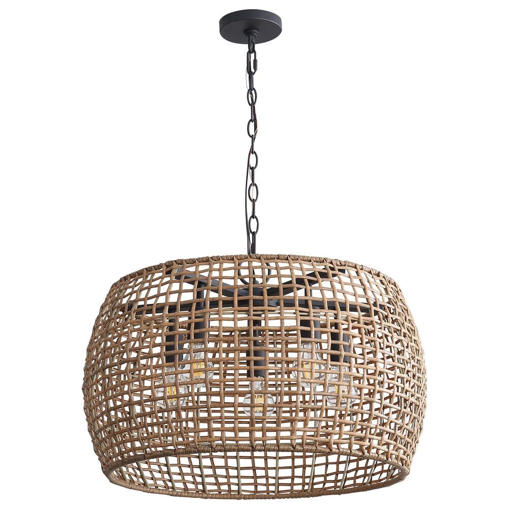 Golden Lighting Weavelight 5-Light Pendant in Natural Black, , large