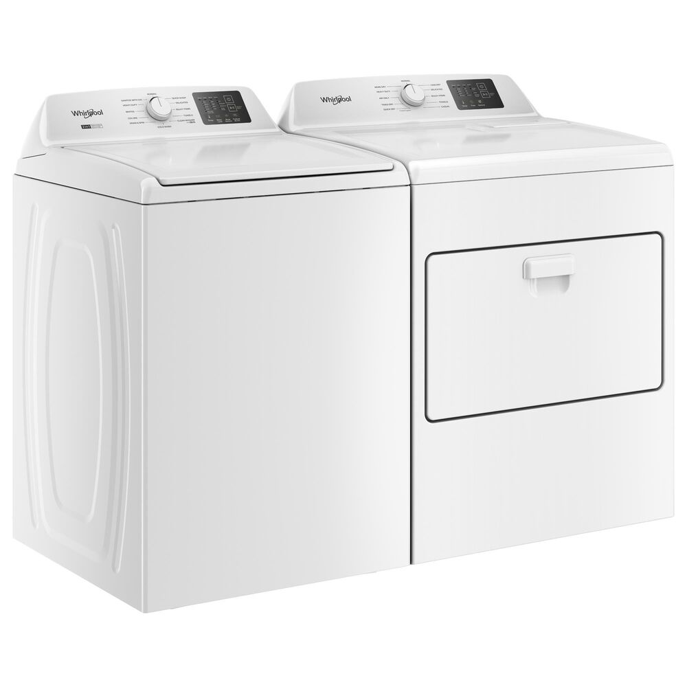 WHIRLPOOL 4.3 Cu. Ft. Top Load Agitator Washer and 7.0 Cu. Ft. Gas Front Load Dryer Laundry Pair in White, , large