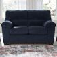 Ashley SimpleJoy Stationary Loveseat in Navy, , large