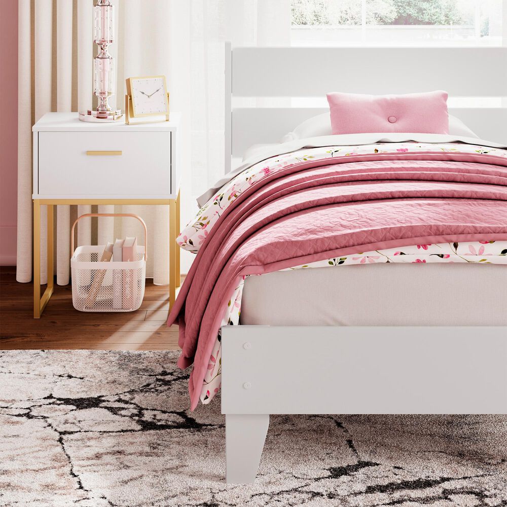 Ashley Socalle Twin Platform Bed in Matte White, , large