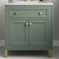 James Martin Vanities Chicago 30" Single Bathroom Vanity in Smokey Celadon with 3 cm Arctic Fall Solid Surface Top and Rectangular Sink, , large