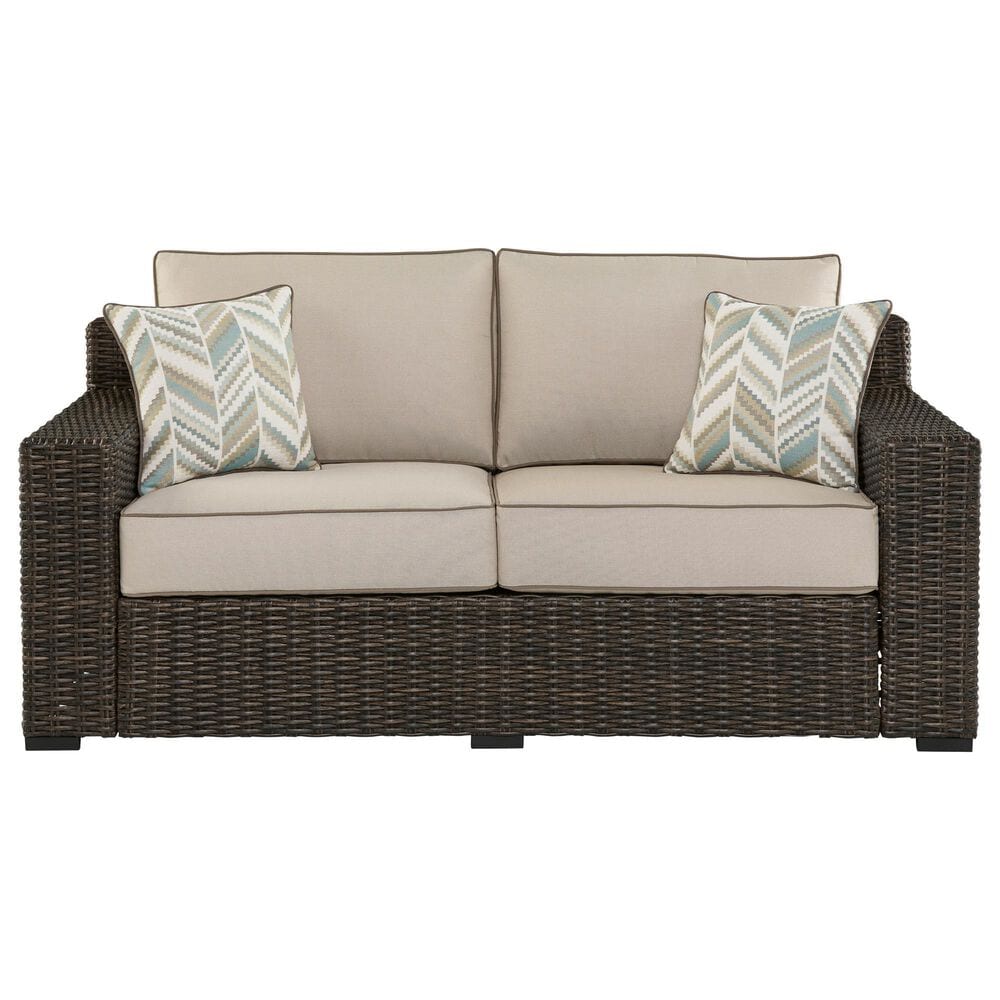 Coastline Bay Outdoor Loveseat with Cushion - Brown Coastline Bay Outdoor Loveseat with Cushion - Brown