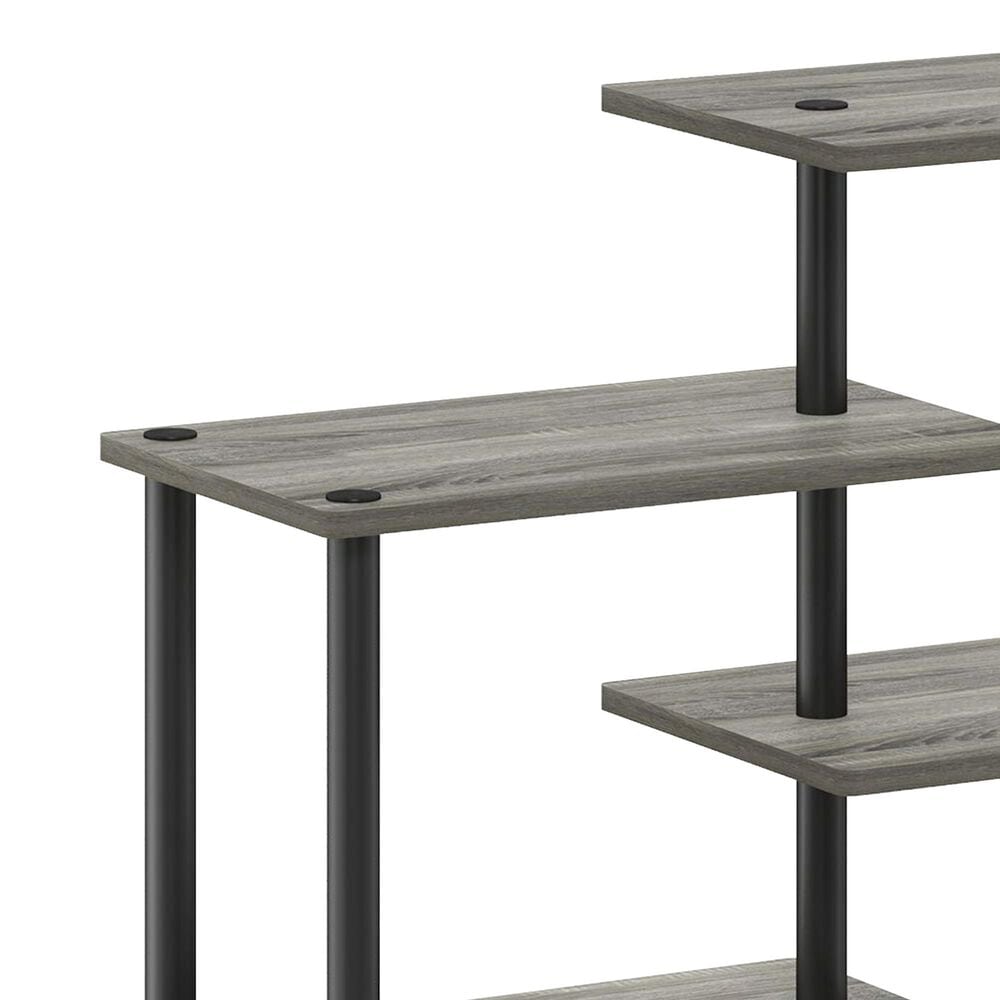 HOMLUX Turn-N-Tube 5-Tier Accent Display Rack in French Oak and Black, , large