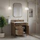 James Martin Brittany 36" Single Bathroom Vanity in Pecan with 3 cm Ethereal Noctis Silestone Top and Rectangular Sink, , large
