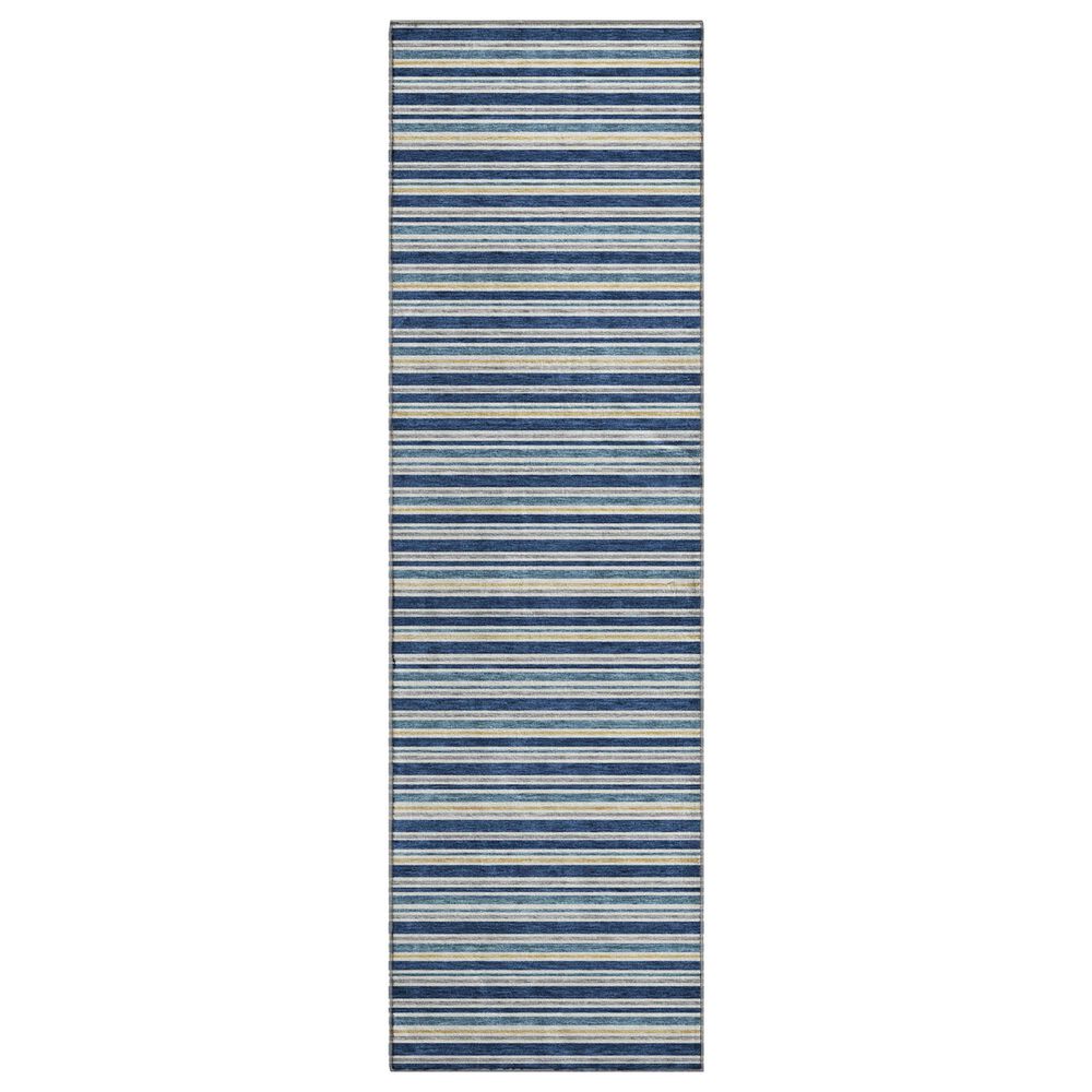 Dalyn Rug Company Soft Essentials Striped Navy 2"3" x 7"6" Indoor/Outdoor Runner, , large