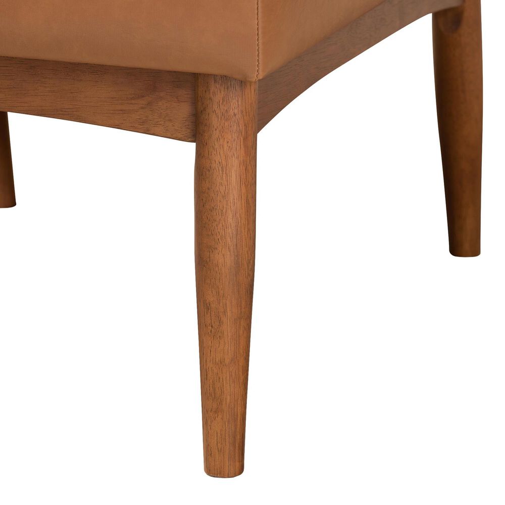 Baxton Studio Sanford Side Chair with Tan Cushion in Walnut Brown, , large