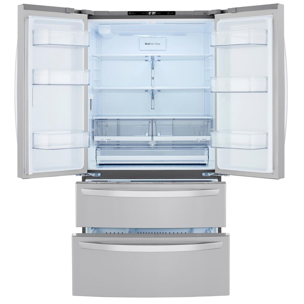 LG 27 Cu. Ft. 4-Door Non-Dispenser French Door Refrigerator in Stainless Steel, , large