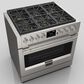 Fulgor Milano Sofia 5.7 Cu. Ft. 36" Professional Dual Fuel Range in Stainless Steel, , large