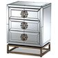 Baxton Studio Laken Mirrored 3-Drawer End Table in Silver and Antique Bronze, , large