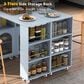 HOMLUX 56" Kitchen Island with Extended Table in Grey, , large
